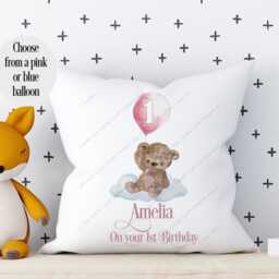 Teddy Bear Cushion, Pillow, Gift, Gift For Him, 1st Birthday Her, Baby Nursery Decor, Pillow - thumbnail 2