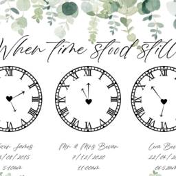In This Moment Time Stood Still - Precious Moments Stop Clocks Black & White Gift Set Of 3 Eucalyptus Family Couple - thumbnail 2