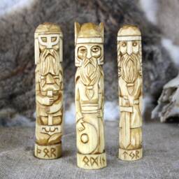 Norse Gods Set - Odin Thor Tyr Wooden Figurines, Viking Decor, Pagan Gift, Handmade Statues - thumbnail 2