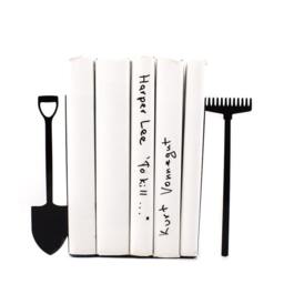 Shovel & Rake Bookends Minimalist Metal Book Holder, Gardener Gift - thumbnail 2