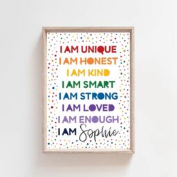 Positive Affirmation Print, Rainbow Prints, Boys Bedroom Playroom Girls Decor, Wall Art - thumbnail 2