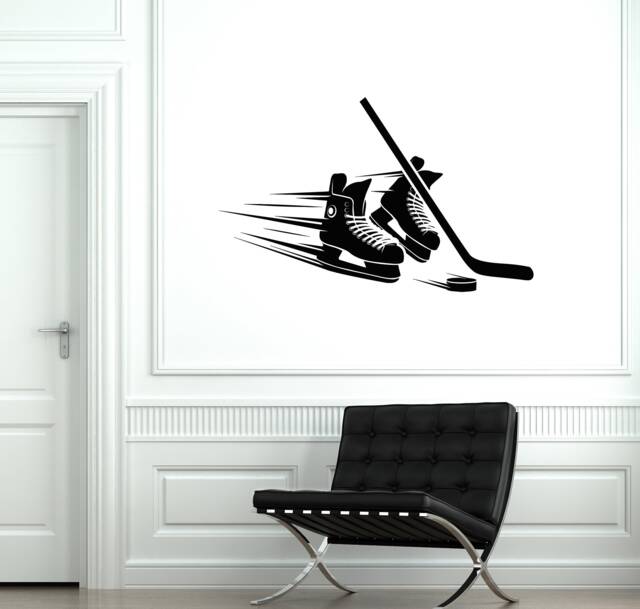 Ice Hockey Art Vinyl Wall Decal Sports Child Room Decor Stickers Mural - #2829Di - image 1