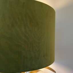 Olive Velvet Drum Lampshade, Double Sided Lampshade With Zebra Print Cotton Interior, Ceiling Light Shade - thumbnail 3