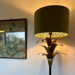 Olive Velvet Drum Lampshade, Double Sided Lampshade With Zebra Print Cotton Interior, Ceiling Light Shade