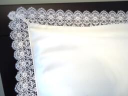 Venice Lace Pillow Sham - 1 Standard White 100% Cotton Sateen New - thumbnail 1