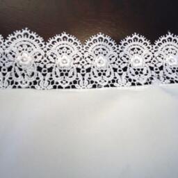 Venice Lace Pillow Sham - 1 Standard White 100% Cotton Sateen New - thumbnail 3