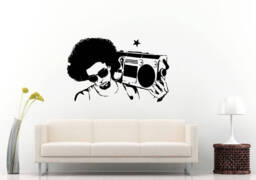 Hip Hop Break Dancer Boom Box 80's Style Music Room Wall Sticker Decal Vinyl Mural Decor Art L2415 - thumbnail 1