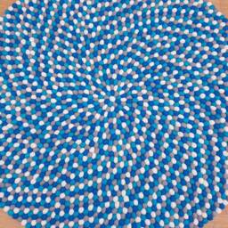 Handmade Wool Felt Ball Rug Turquoise Nursery Decor - thumbnail 4