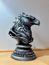 Hand-Finished Metallic Eagle Bust Sculpture - Silver Steel Effect Wildlife Ornament - thumbnail 1