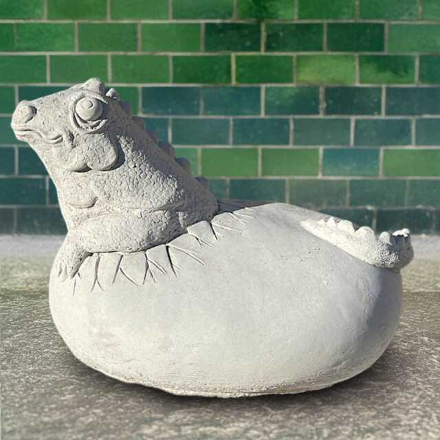 Hatching Concrete Dinosaur Statue Garden Baby Dino Sculpture Handmade Cement Animal Figure Stone Egg Ornament Outdoor Art Gift - image 1