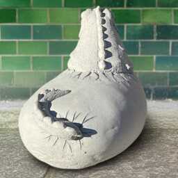 Hatching Concrete Dinosaur Statue Garden Baby Dino Sculpture Handmade Cement Animal Figure Stone Egg Ornament Outdoor Art Gift - thumbnail 4