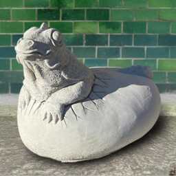 Hatching Concrete Dinosaur Statue Garden Baby Dino Sculpture Handmade Cement Animal Figure Stone Egg Ornament Outdoor Art Gift - thumbnail 3
