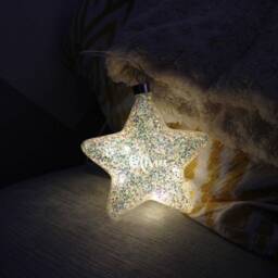 Christmas Star Hanging Decoration Light Bauble - Up Personalised Night Glitter - thumbnail 3