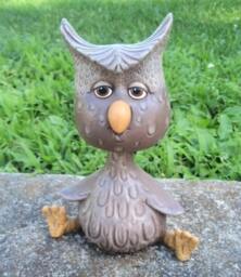 Owl Bobble Head - Wise Ceramic Hoot Teacher Gift Gifts Under 20 Spotted Decor Bird - thumbnail 1