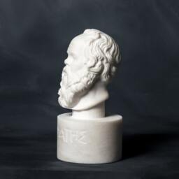 Marble Bust Of Philosopher Socrates Carved Greek Marble Statue Figurine Artist Sculpture - thumbnail 4