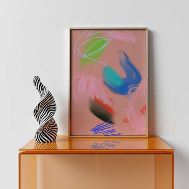 Modern Art Print Colorful Abstract Home Decor - Digital Download - image 1