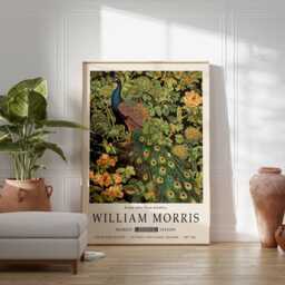 William Morris Poster, Peacock Print, Animal Floral Botanical Decor, Kew Gardens Art, Wall Art - thumbnail 3