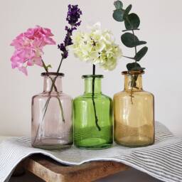 Tall Glass Bottle Vases Trio Coloured Bottles Teachers Gift Spring Home Decor Party Wedding Table Decoration Supply Birthday - thumbnail 2