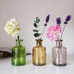 Tall Glass Bottle Vases Trio Coloured Bottles Teachers Gift Spring Home Decor Party Wedding Table Decoration Supply Birthday - thumbnail 1