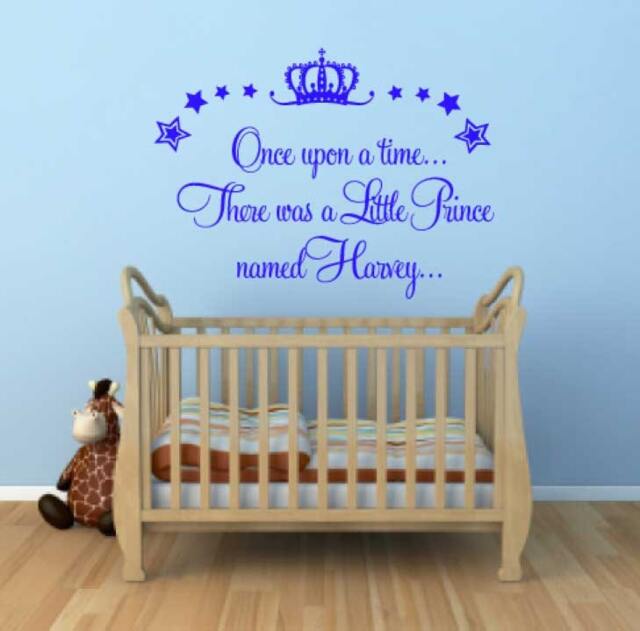 Personalised Nursery Wall Decal Once Upon A Time There Was Little Prince Sticker Boys Bedroom Baby Room Gift - image 1
