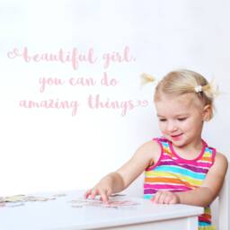 Beautiful Girl Wall Sticker Quote, Quote Decal, Unicorn Room Decor