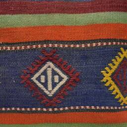 "Handwoven Turkish Kilim Pillow Cover Wool Home Decor - 16.1"" X 16.1" - thumbnail 2