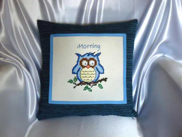 Embroidered Owl Pillow, 16 - image 1