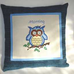 Embroidered Owl Pillow, 16 - thumbnail 3