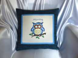 Embroidered Owl Pillow, 16 - thumbnail 1