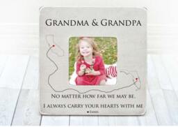 Personalized Grandparents Photo Frame Long Distance Map Gift - thumbnail 1