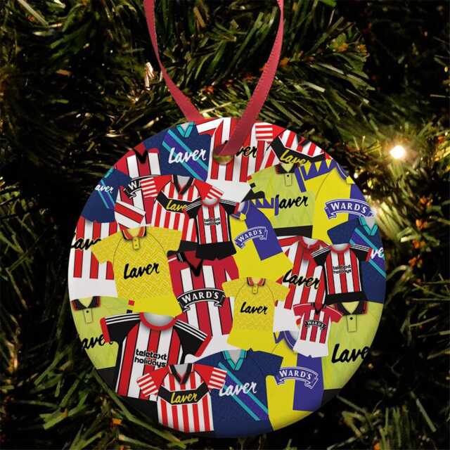 Sheffield United Kit Mash Retro Shirt Christmas Tree Decoration Bauble Flat Ceramic Great Gift Football Gifts Utd Sheff