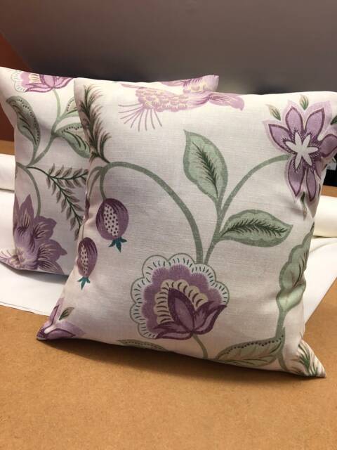Handmade Cushion in Laura Ashley Milford Grape Fabric