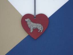 Golden Retriever Wooden Heart - Christmas Ornament Tree Decoration Dog Hanging - thumbnail 1