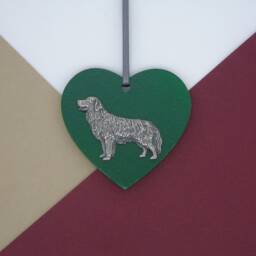 Golden Retriever Wooden Heart - Christmas Ornament Tree Decoration Dog Hanging - thumbnail 2