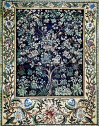 Tapestry, William Morris Tree Of Life Woven Tapestry Blue Wall Hanging
