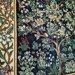 Tapestry, William Morris Tree Of Life Woven Tapestry Blue Wall Hanging - thumbnail 3
