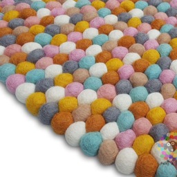Gumball Felt Ball Rugs 90 cm - 250 Neutral Tone - Free Shipping - thumbnail 2