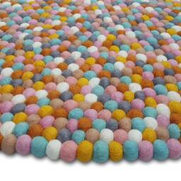 Gumball Felt Ball Rugs 90 cm - 250 Neutral Tone - Free Shipping - thumbnail 3
