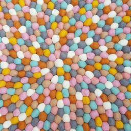 Gumball Felt Ball Rugs 90 cm - 250 Neutral Tone - Free Shipping - thumbnail 4