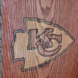 Kc Chiefs Inlaid Wood Art Wall Hanging - thumbnail 2