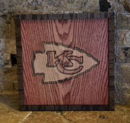 Kc Chiefs Inlaid Wood Art Wall Hanging - thumbnail 1