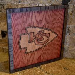 Kc Chiefs Inlaid Wood Art Wall Hanging - thumbnail 3