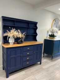 Ercol Dresser Mid-Century Modern Blue Cabinet, UK Crafted