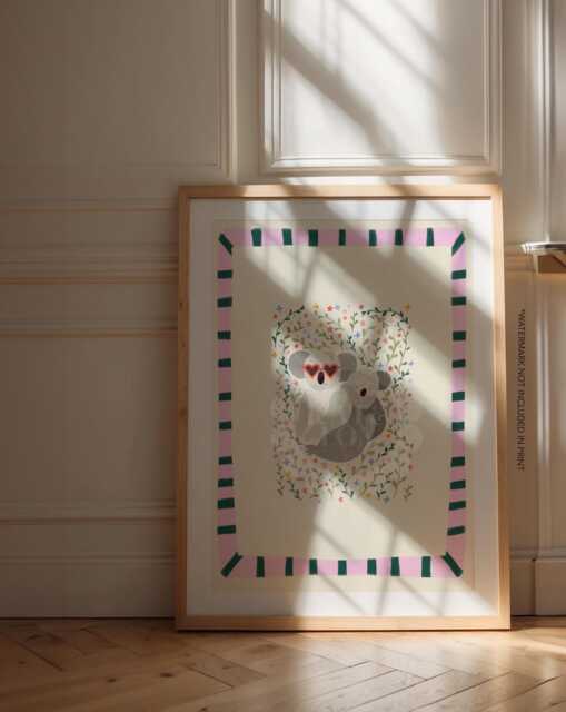 Katie Koala Art Print Colorful Kids Room Decor - image 1
