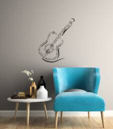 Guitar Vinyl Wall Decal Musical Instrument Music Notes Room Interior Stickers Mural - #2963Di - thumbnail 1