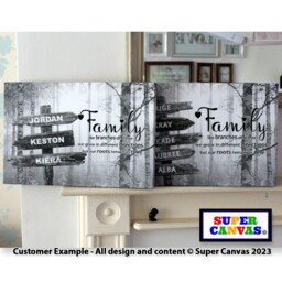 Family Street Sign Post Personalised With Names Framed Canvas Print Friend Parents Mum Dad Grandparents Unique Birthday Gift - thumbnail 2