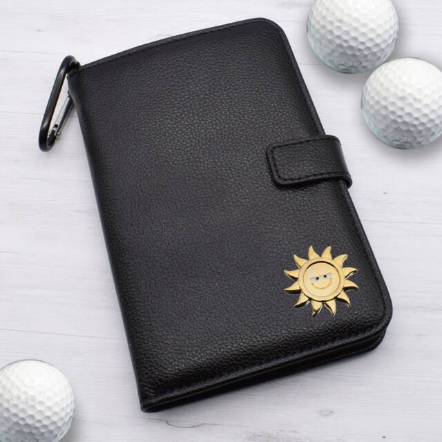 Sun Design - Personalised Leatherette Golf Organiser Complete With Divot Repairer, Marker, Tees, Scorecard & Pencils - image 1