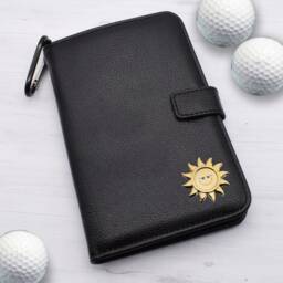 Sun Design - Personalised Leatherette Golf Organiser Complete With Divot Repairer, Marker, Tees, Scorecard & Pencils
