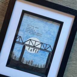 The Lost Boys Hand Drawn Original Framed Artwork With Quote From The Film in Typewriter Font - thumbnail 2
