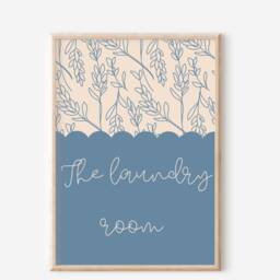 Laundry Room Print. Beautiful Blue Flower Laundry Sign, This Wall Art Makes The Perfect Or Utility Accessory - Print Only - thumbnail 2
